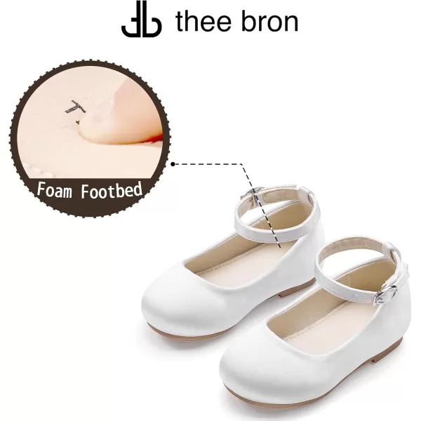 THEE BRON Girls ToddlerLittle Kid Ballet Mary Jane Flat Dress ShoesAf464white