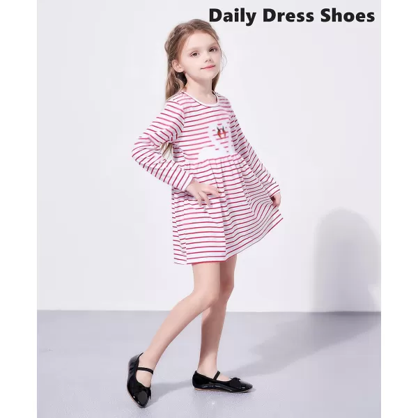 THEE BRON Girls ToddlerLittle Kid Ballet Mary Jane Flat Dress ShoesG02 Black