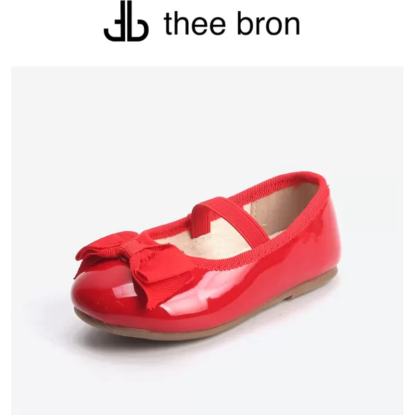 THEE BRON Girls ToddlerLittle Kid Ballet Mary Jane Flat Dress ShoesG02 Red