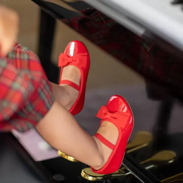 THEE BRON Girls ToddlerLittle Kid Ballet Mary Jane Flat Dress ShoesG02 Red