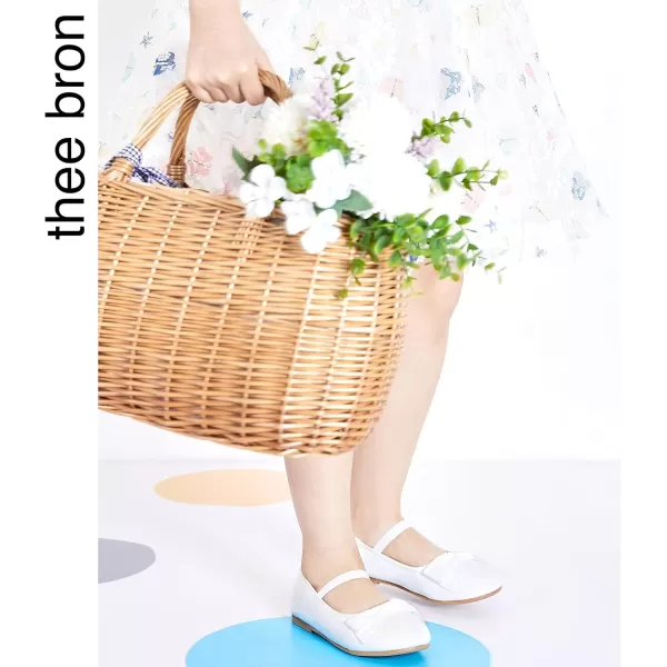 THEE BRON Girls ToddlerLittle Kid Ballet Mary Jane Flat Dress ShoesG02 White