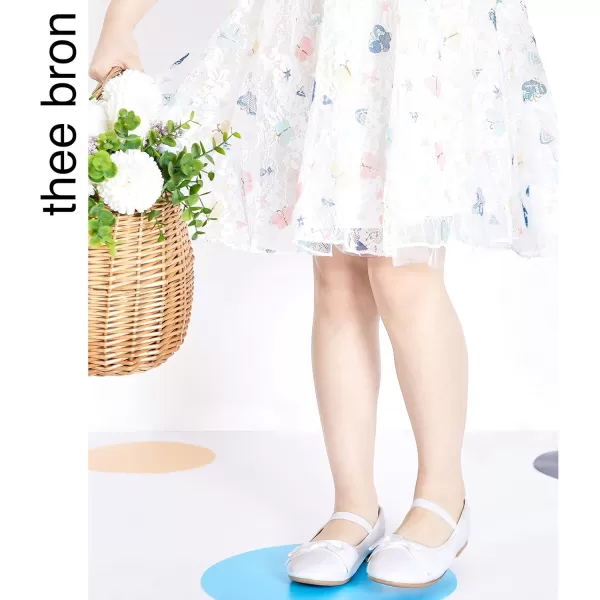 THEE BRON Girls ToddlerLittle Kid Ballet Mary Jane Flat Dress ShoesG02 White