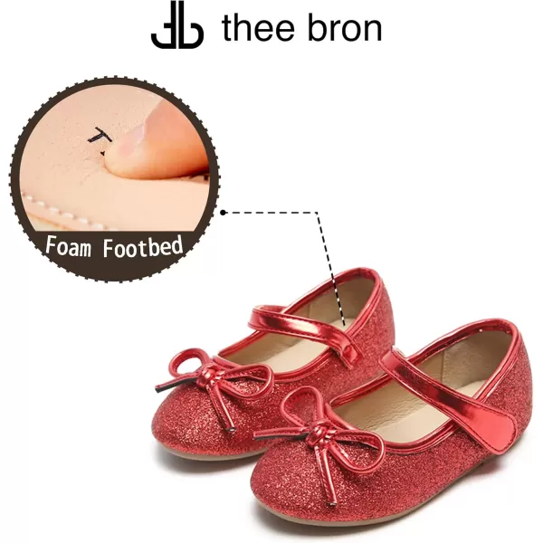 THEE BRON Girls ToddlerLittle Kid Ballet Mary Jane Flat Dress ShoesG03 Red