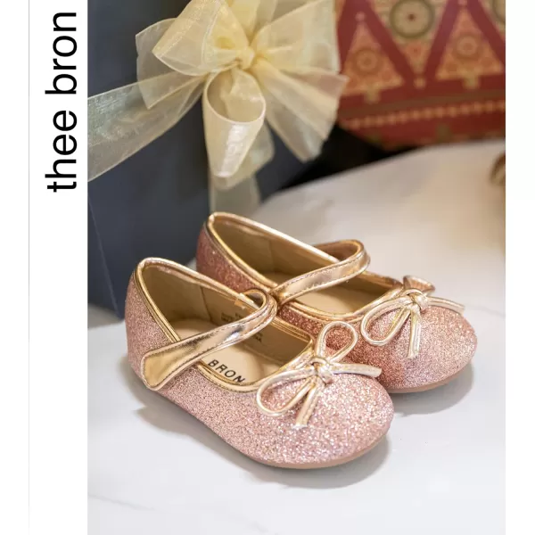 THEE BRON Girls ToddlerLittle Kid Ballet Mary Jane Flat Dress ShoesG03 Rose