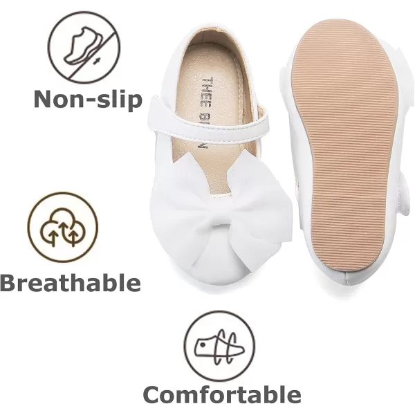 THEE BRON Girls ToddlerLittle Kid Ballet Mary Jane Flat Dress ShoesG06 White
