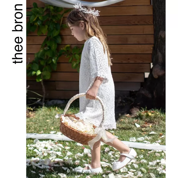 THEE BRON Girls ToddlerLittle Kid Ballet Mary Jane Flat Dress ShoesG06 White