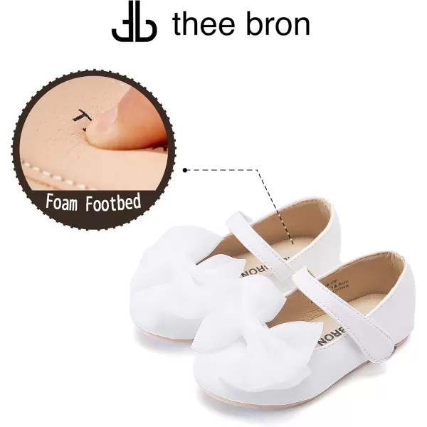 THEE BRON Girls ToddlerLittle Kid Ballet Mary Jane Flat Dress ShoesG06 White