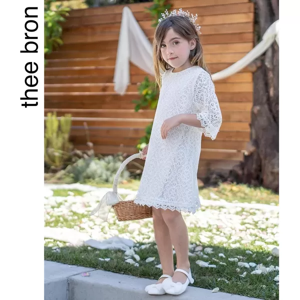 THEE BRON Girls ToddlerLittle Kid Ballet Mary Jane Flat Dress ShoesG06 White