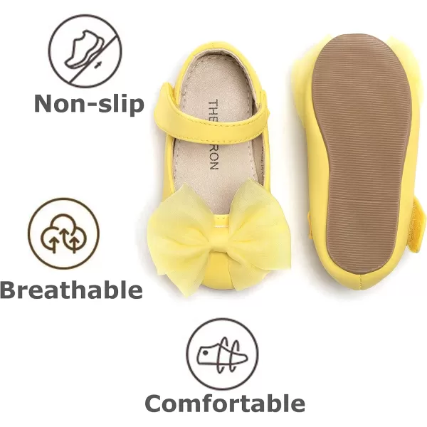 THEE BRON Girls ToddlerLittle Kid Ballet Mary Jane Flat Dress ShoesG06 Yellow