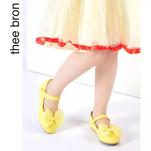 THEE BRON Girls ToddlerLittle Kid Ballet Mary Jane Flat Dress ShoesG06 Yellow