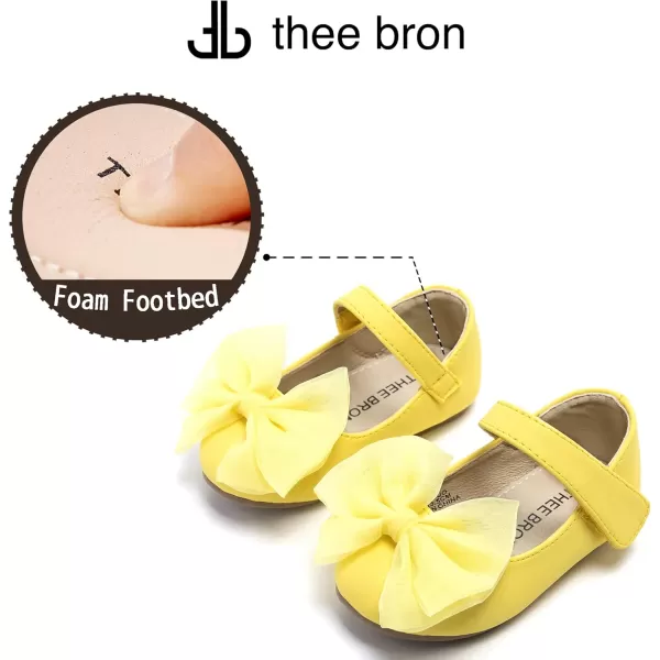 THEE BRON Girls ToddlerLittle Kid Ballet Mary Jane Flat Dress ShoesG06 Yellow