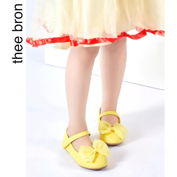 THEE BRON Girls ToddlerLittle Kid Ballet Mary Jane Flat Dress ShoesG06 Yellow