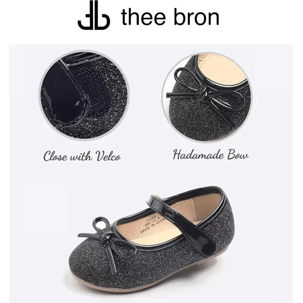 THEE BRON Girls ToddlerLittle Kid Ballet Mary Jane Flat Dress ShoesG20 Black