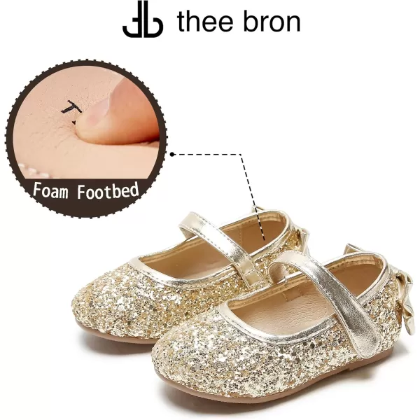 THEE BRON Girls ToddlerLittle Kid Ballet Mary Jane Flat Dress ShoesGe10gold