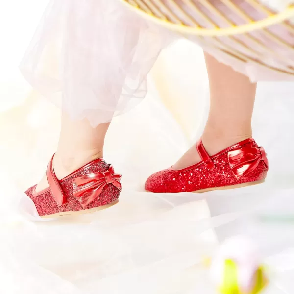 THEE BRON Girls ToddlerLittle Kid Ballet Mary Jane Flat Dress ShoesGe10red