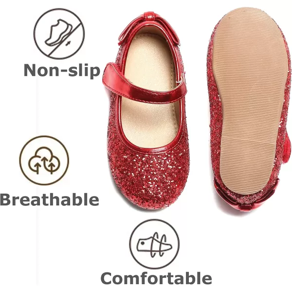 THEE BRON Girls ToddlerLittle Kid Ballet Mary Jane Flat Dress ShoesGe10red