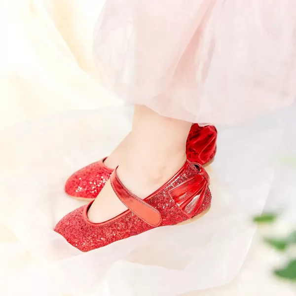 THEE BRON Girls ToddlerLittle Kid Ballet Mary Jane Flat Dress ShoesGe10red