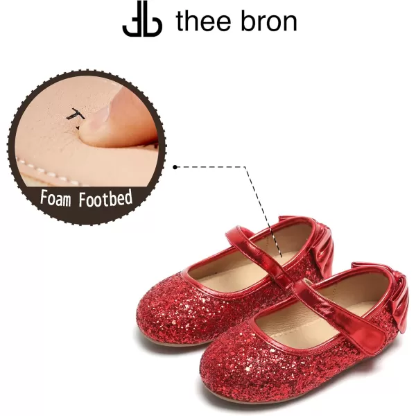 THEE BRON Girls ToddlerLittle Kid Ballet Mary Jane Flat Dress ShoesGe10red