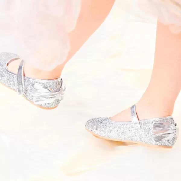 THEE BRON Girls ToddlerLittle Kid Ballet Mary Jane Flat Dress ShoesGe10silver