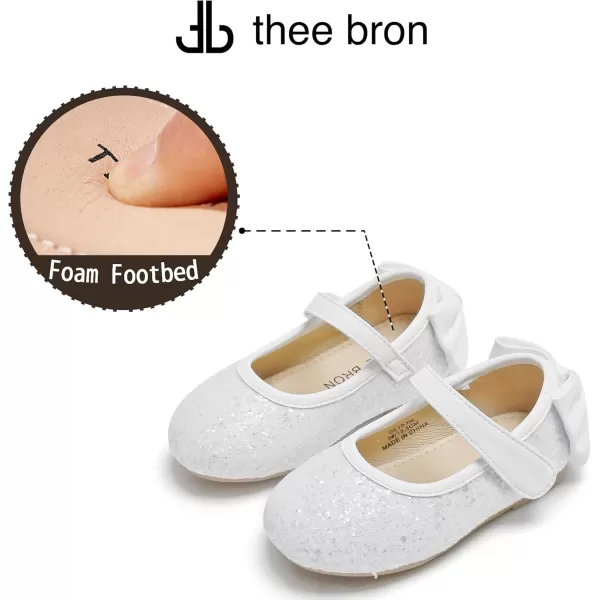 THEE BRON Girls ToddlerLittle Kid Ballet Mary Jane Flat Dress ShoesGe10white
