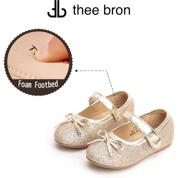 THEE BRON Girls ToddlerLittle Kid Ballet Mary Jane Flat Dress ShoesLg03 Gold