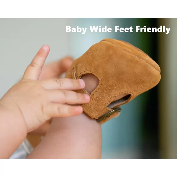 THEE BRON Infant Toddler Baby Soft Sole Leather Shoes for Girls Boys Walking Sneakers8511brown