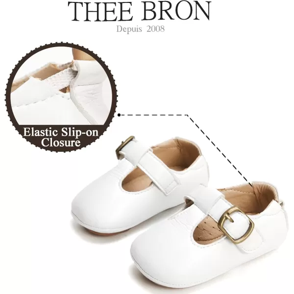 THEE BRON Infant Toddler Baby Soft Sole Leather Shoes for Girls Boys Walking Sneakers8511white