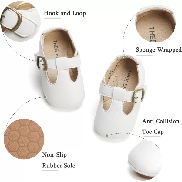 THEE BRON Infant Toddler Baby Soft Sole Leather Shoes for Girls Boys Walking Sneakers8511white