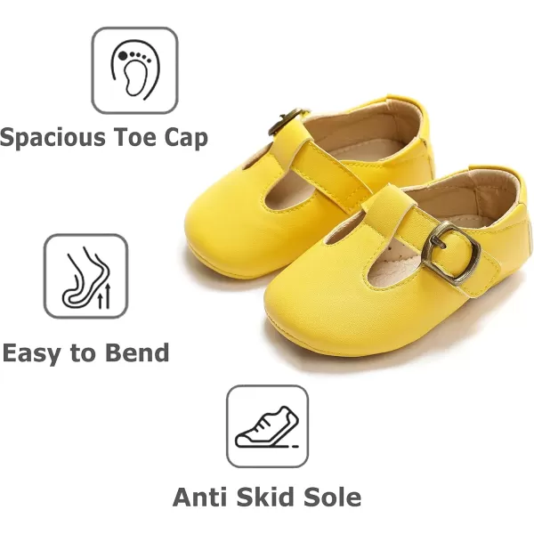 THEE BRON Infant Toddler Baby Soft Sole Leather Shoes for Girls Boys Walking Sneakers8511yellow