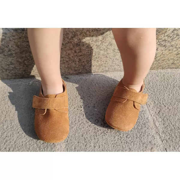 THEE BRON Infant Toddler Baby Soft Sole Leather Shoes for Girls Boys Walking Sneakers8512brown