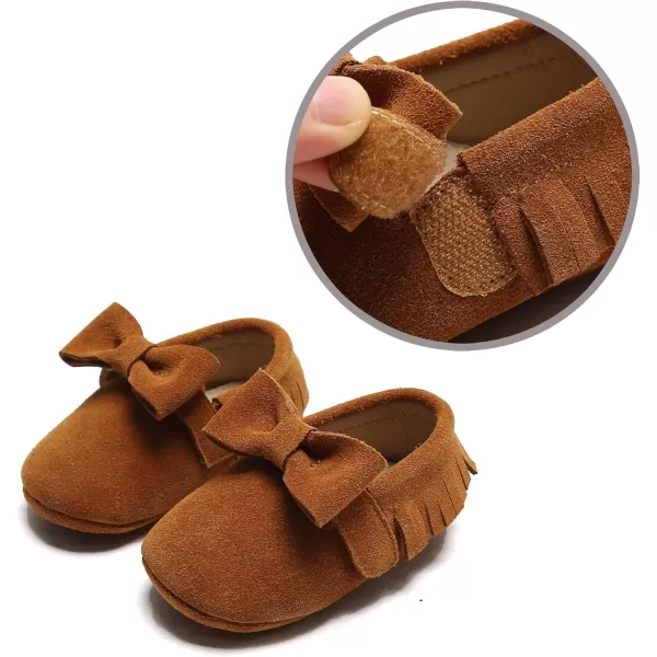 THEE BRON Infant Toddler Baby Soft Sole Leather Shoes for Girls Boys Walking Sneakers8516brown