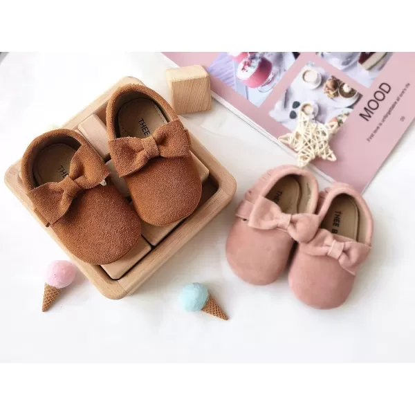 THEE BRON Infant Toddler Baby Soft Sole Leather Shoes for Girls Boys Walking Sneakers8516brown