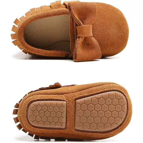 THEE BRON Infant Toddler Baby Soft Sole Leather Shoes for Girls Boys Walking Sneakers8516brown