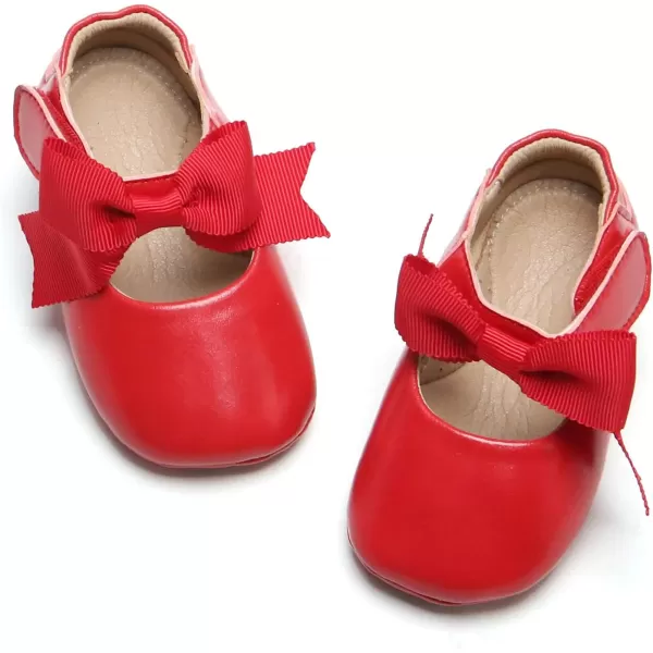 THEE BRON Infant Toddler Baby Soft Sole Leather Shoes for Girls Boys Walking Sneakers8518red