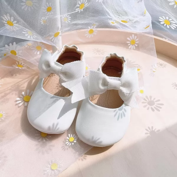 THEE BRON Infant Toddler Baby Soft Sole Leather Shoes for Girls Boys Walking Sneakers8518white