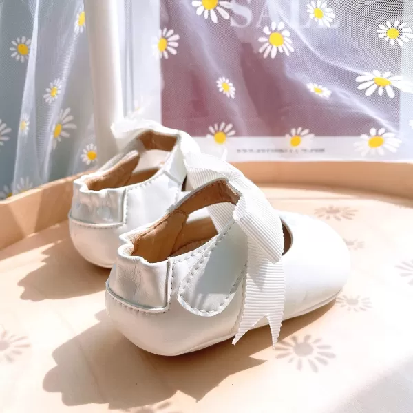 THEE BRON Infant Toddler Baby Soft Sole Leather Shoes for Girls Boys Walking Sneakers8518white