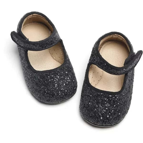 THEE BRON Infant Toddler Baby Soft Sole Leather Shoes for Girls Boys Walking Sneakers8720black