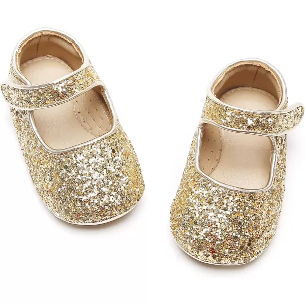 THEE BRON Infant Toddler Baby Soft Sole Leather Shoes for Girls Boys Walking Sneakers8720gold
