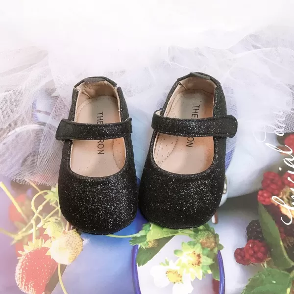 THEE BRON Infant Toddler Baby Soft Sole Leather Shoes for Girls Boys Walking Sneakers8788black