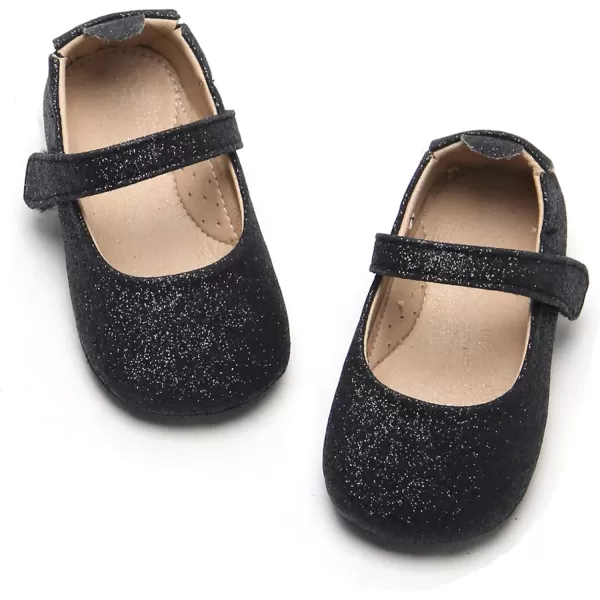 THEE BRON Infant Toddler Baby Soft Sole Leather Shoes for Girls Boys Walking Sneakers8788black