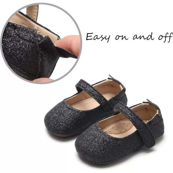 THEE BRON Infant Toddler Baby Soft Sole Leather Shoes for Girls Boys Walking Sneakers8788black
