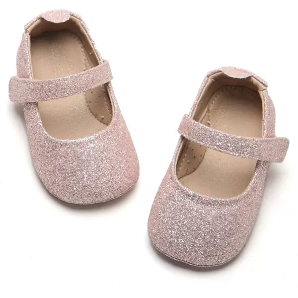 THEE BRON Infant Toddler Baby Soft Sole Leather Shoes for Girls Boys Walking Sneakers8788pink