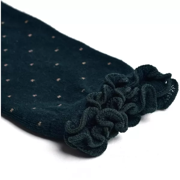 THEE BRON Little Girls Cute Princess Style Turn Cuff Lace Top Dress Socks