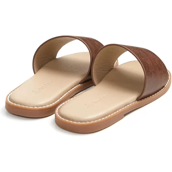 THEE BRON Princess Dress Slippers Slides Sandals for Little GirlsAa368brown