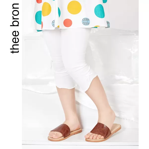 THEE BRON Princess Dress Slippers Slides Sandals for Little GirlsAa368brown