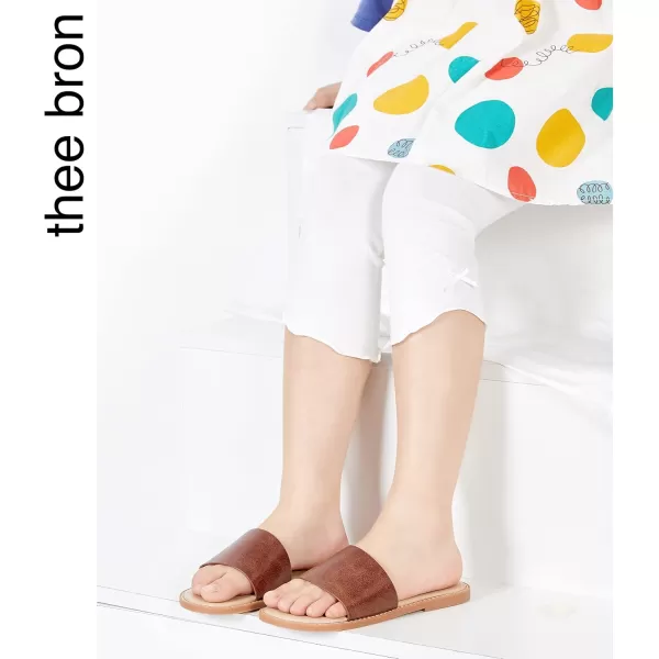 THEE BRON Princess Dress Slippers Slides Sandals for Little GirlsAa368brown