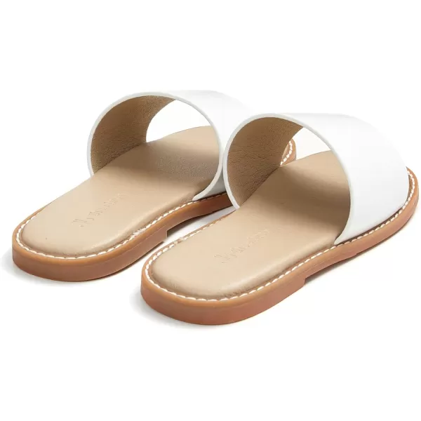 THEE BRON Princess Dress Slippers Slides Sandals for Little GirlsAa368white