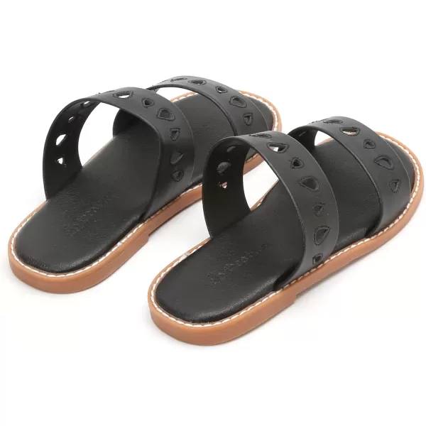 THEE BRON Princess Dress Slippers Slides Sandals for Little GirlsAa370black
