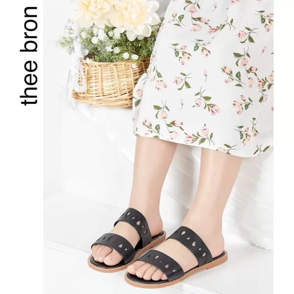 THEE BRON Princess Dress Slippers Slides Sandals for Little GirlsAa370black