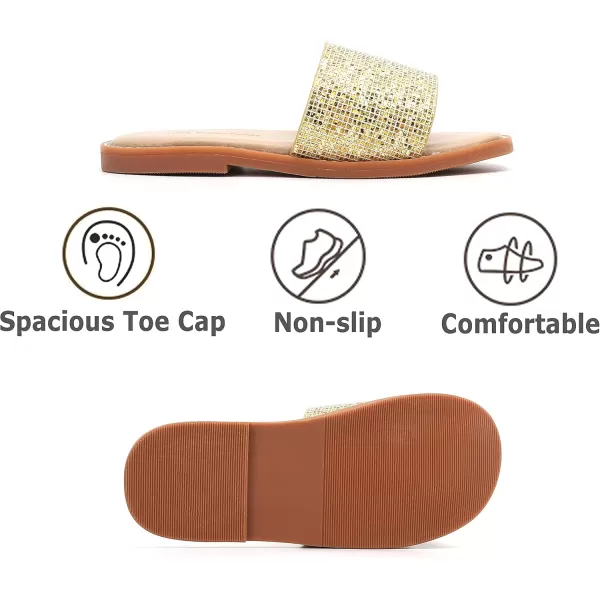 THEE BRON Princess Dress Slippers Slides Sandals for Little GirlsAa374gold